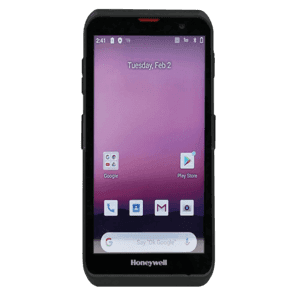 Honeywell EDA52, 2-Pin, portable data collection device, 5.5" (1440x720), Android, Qualcomm 1.8GHz, 4GB RAM, 64GB Flash, NFC, Bluetooth, Wi-Fi, Micro SD, USB-C, 13MP/5MP cameras, 2D S0703 imager, IP67, hand-strap