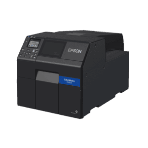 Epson ColorWorks C6000 Series colour label printer, 112 mm media, 85 mm/s, cutter, Ethernet, USB, black