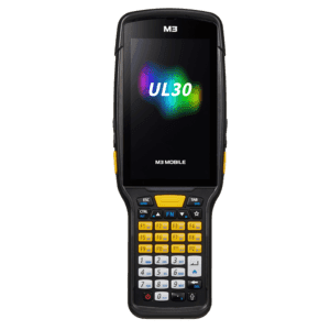 M3 Mobile UL30: 5" FHD, Android, 8GB RAM, 128GB Flash, SE5800 2D Imager, Heated Display, 35 keys (Functional Numeric), Wi-Fi ac, Bluetooth 5.3, NFC, IP67, 6700mAh hot-swap battery.